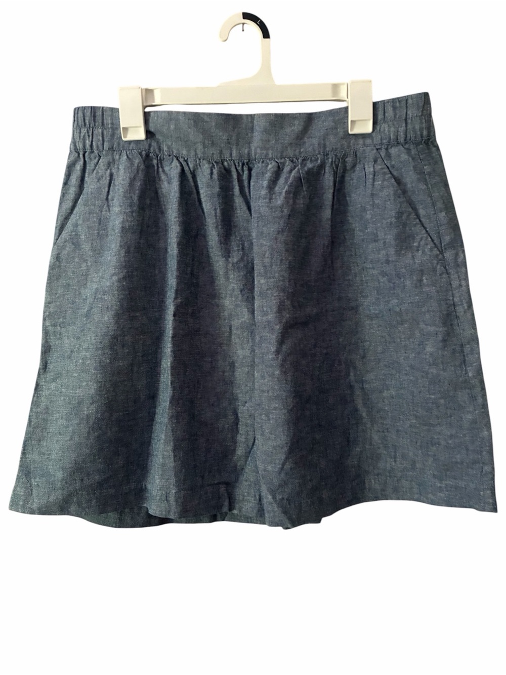 NWT LOFT Outlet Linen Blend Skirt – Size Large – Chambray Denim Blue